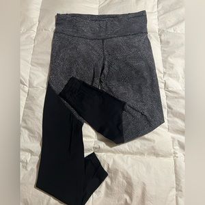 NWOT. Lululemon black and white polkadot, athletic leggings.